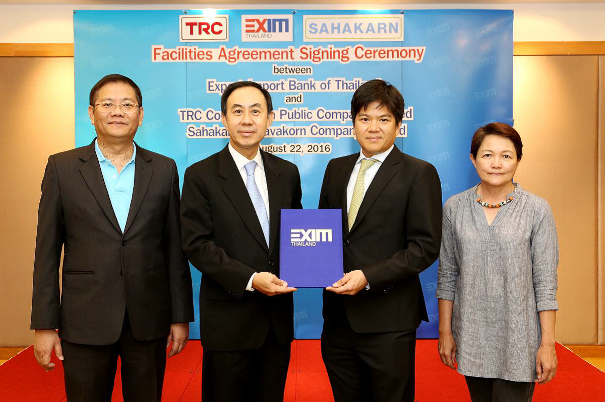 EXIM BANK สนับสนุนวงเงินสินเชื่อกลุ่ม บมจ. ทีอาร์ซี คอนสตรัคชั่น 500 ล้านบาท รับงานก่อสร้างโครงการสาธารณูปโภคทั้งในและต่างประเทศ